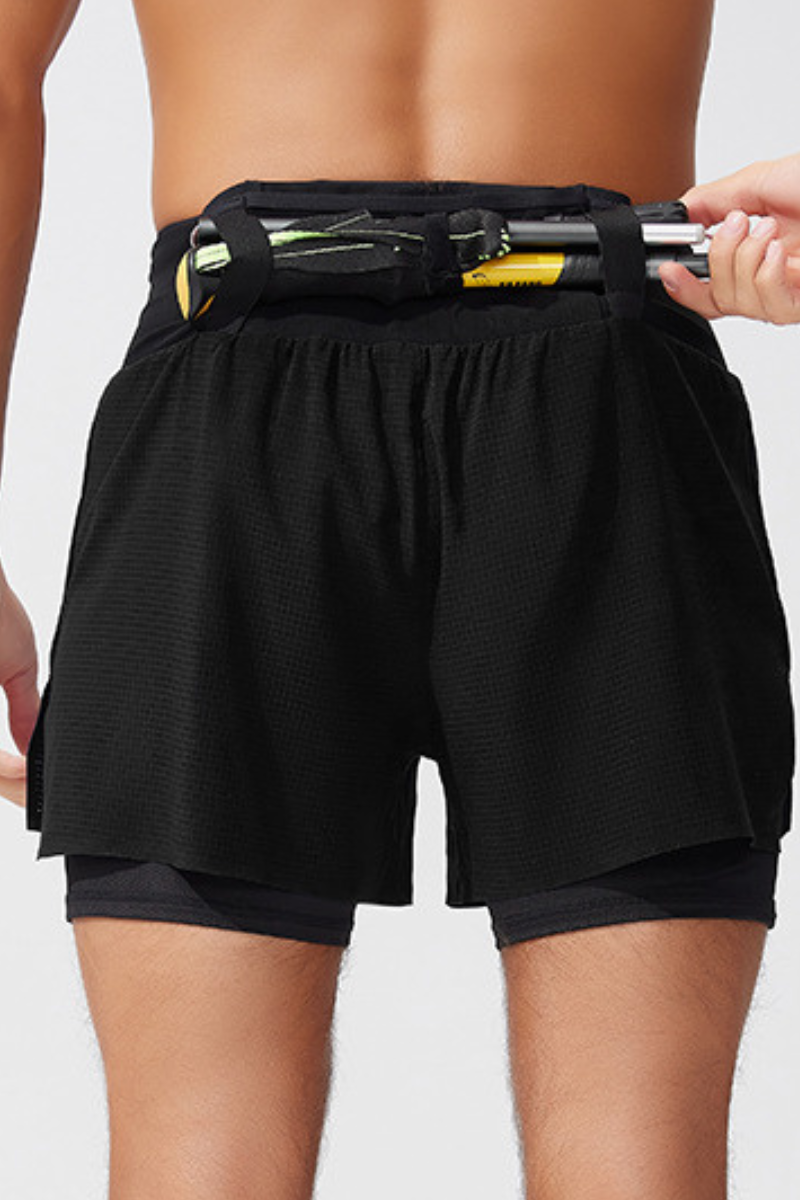 Men's 2-in-1 Running Shorts with Quick-Dry Outer Layer