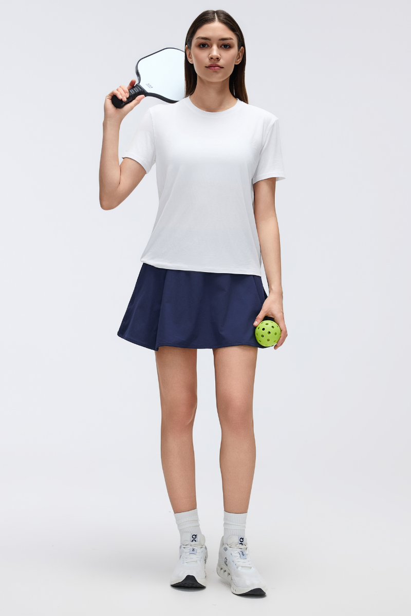 Women's Color-Block Tennis Skirt with Pockets