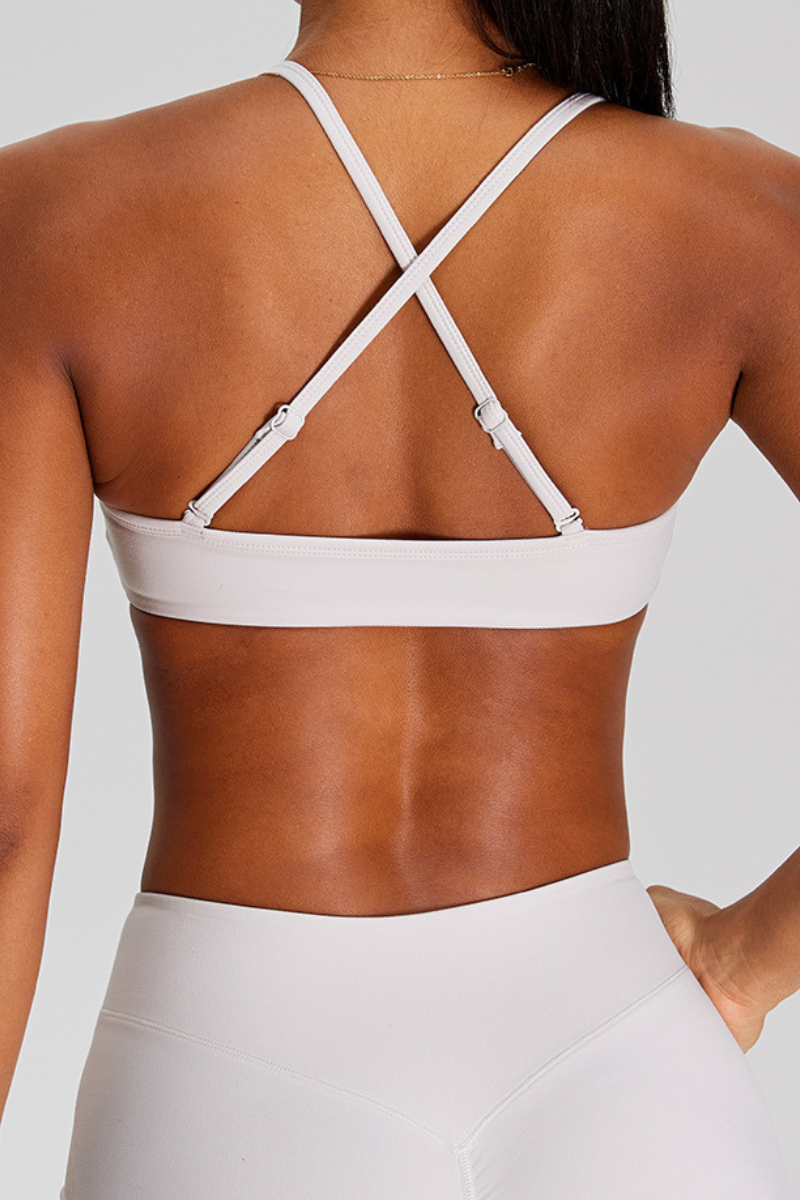 Women's Cross-Back Adjustable Twist-Front Yoga Sports Bra