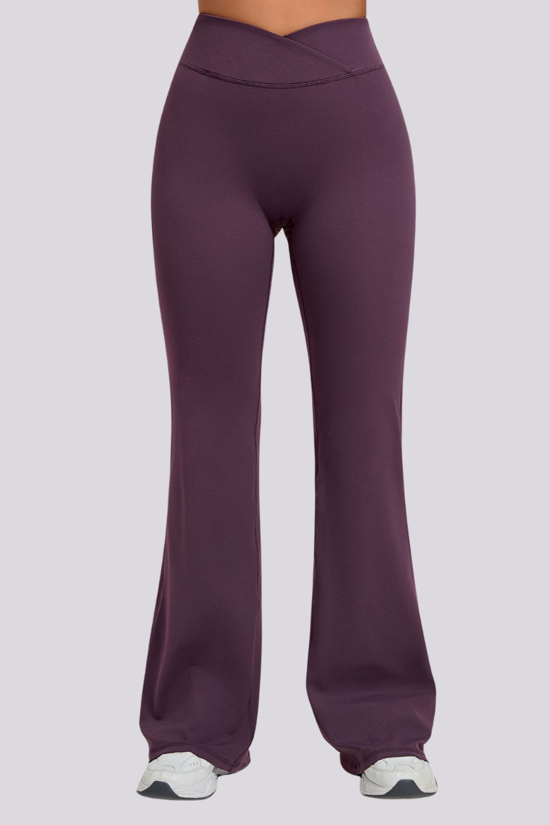 Women's Athletic Naked Feel Cross Waist Yoga Flared Pants