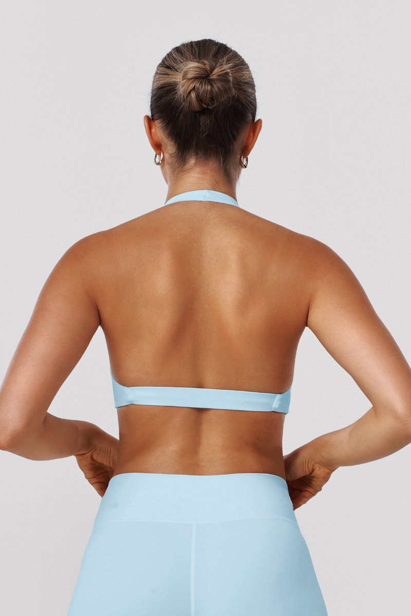 Women's Halter Wire-Free Built-in Pads Yoga Bra - Solid