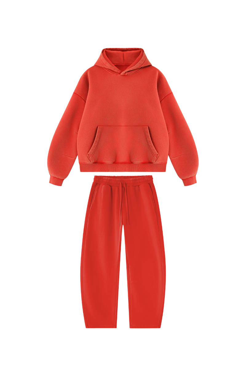 Men's Fall Fleece Sets:Relaxed Hoodie And Sweatpants