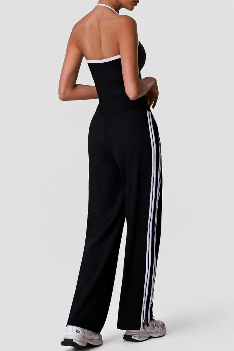 Women's Halterneck Tank Top And Wide Leg Pants Sets