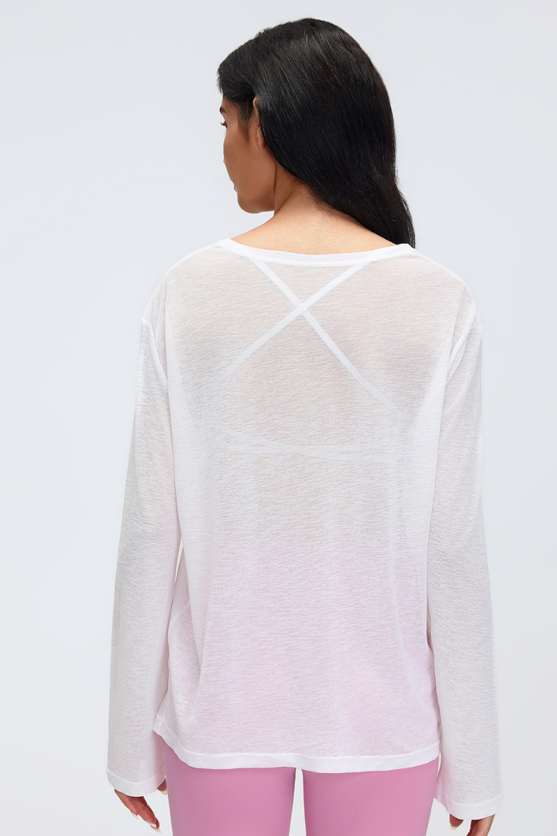 Women's 95g Ultra Light Button Placket Oversized Yoga Top