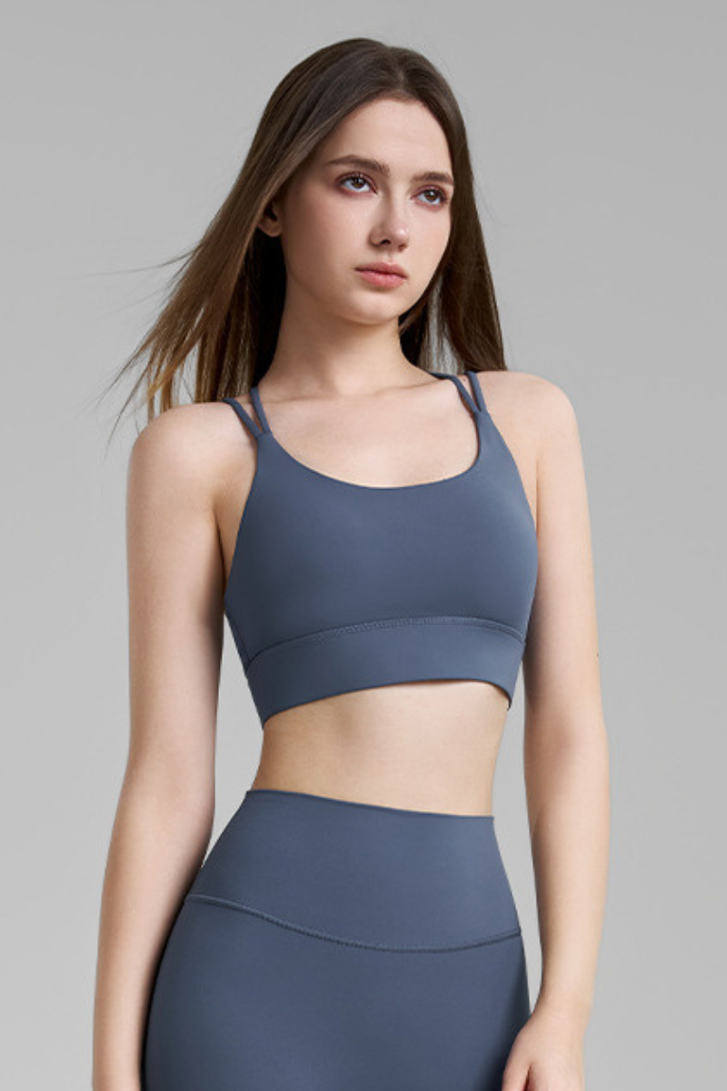 Women's Athletic U-Neck Crisscross Back Sports Bra