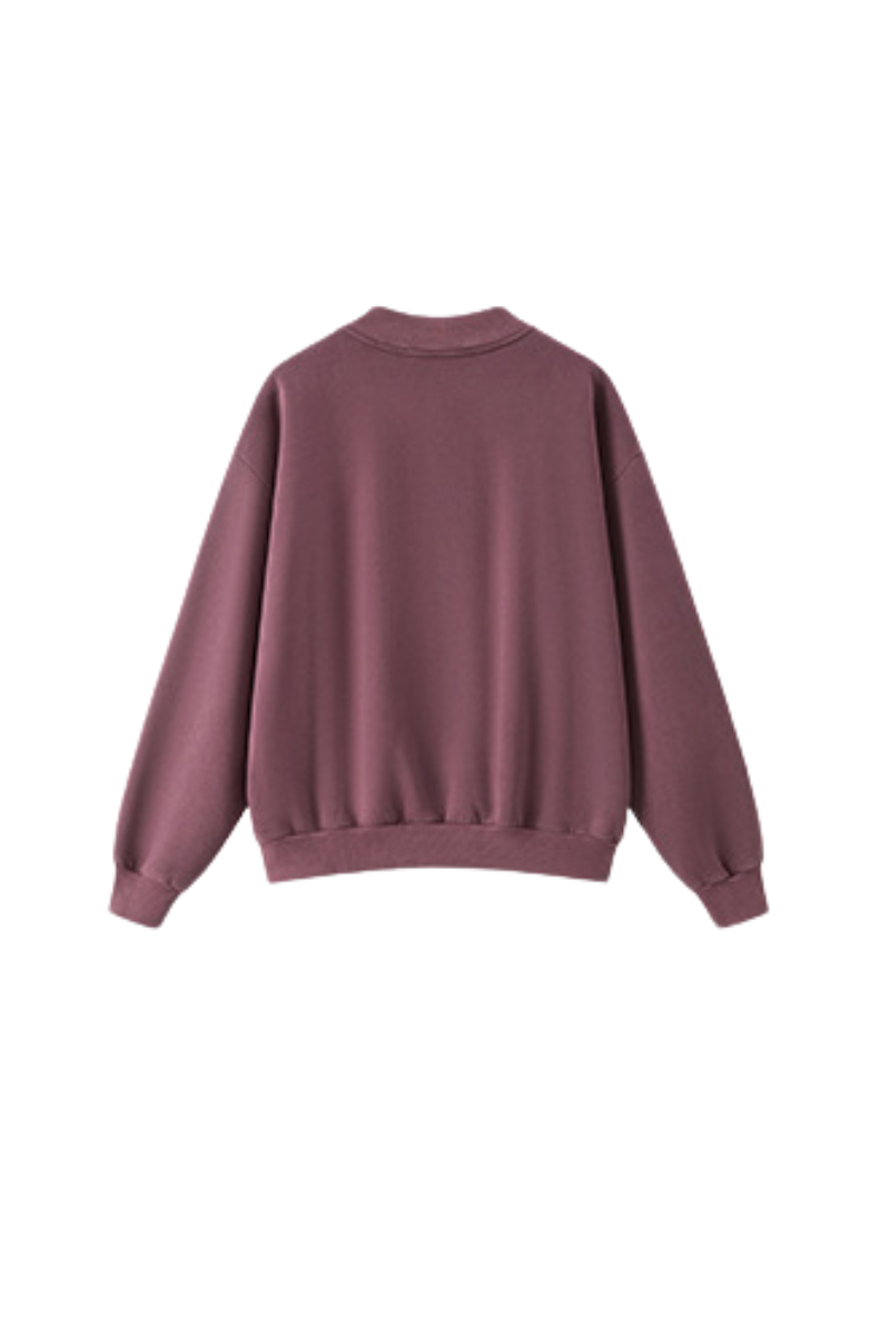 Men's Fall Vintage Washed Fleece Quarter Zip Sweatshirt