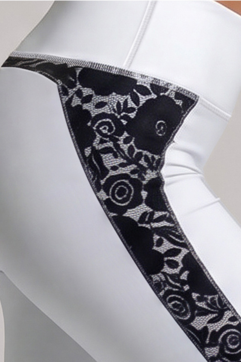 Women's Lace Panel Butt-Lifting Sculpting Yoga Leggings
