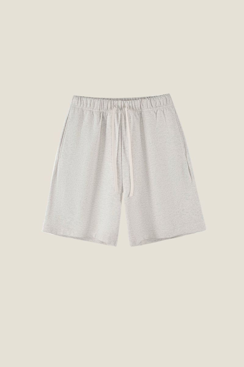 Unisex 380G Cotton Sweat Shorts - Solid Straight Drawstring Joggers