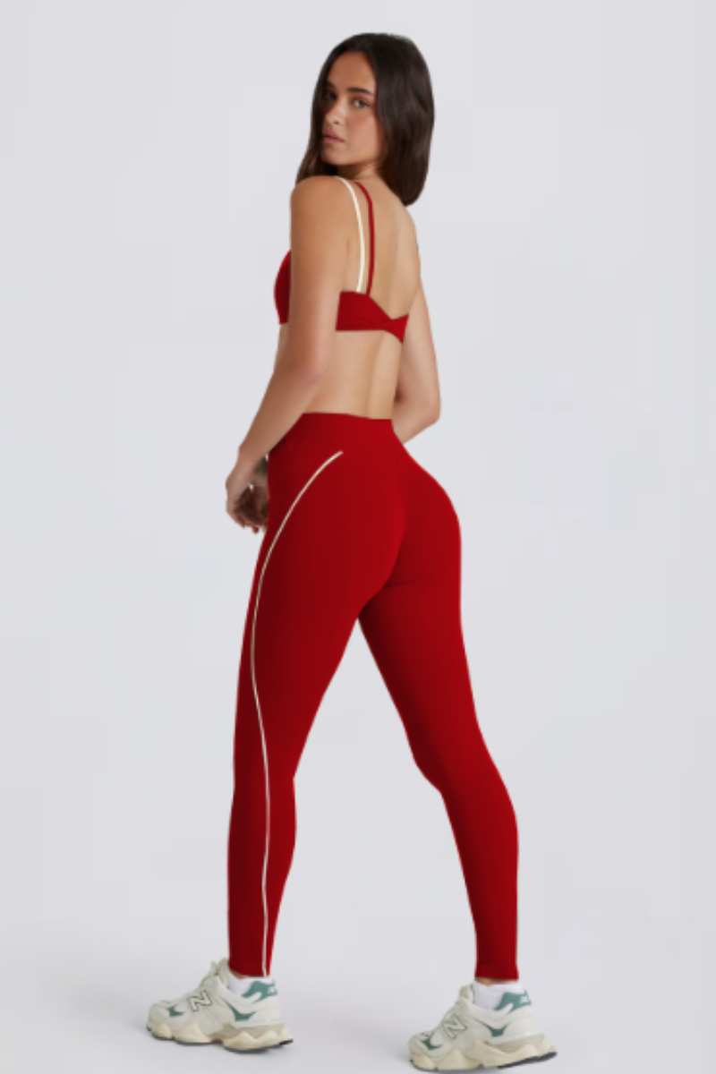 Women's Color Block Twist-Back Bra & Yoga Leggings Set