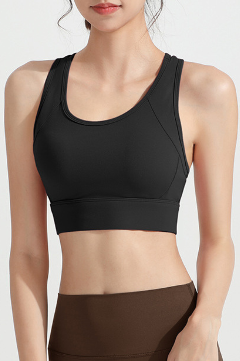 Women's Back Mesh Panel High Support Antibacterial Sport Bra