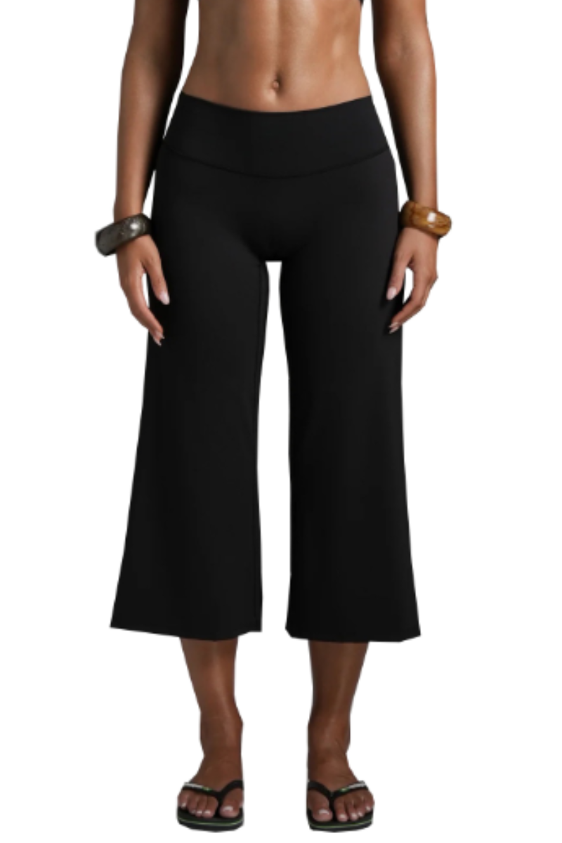 Women's Athletic 7/8 Wide-Leg Yoga Cropped Pants