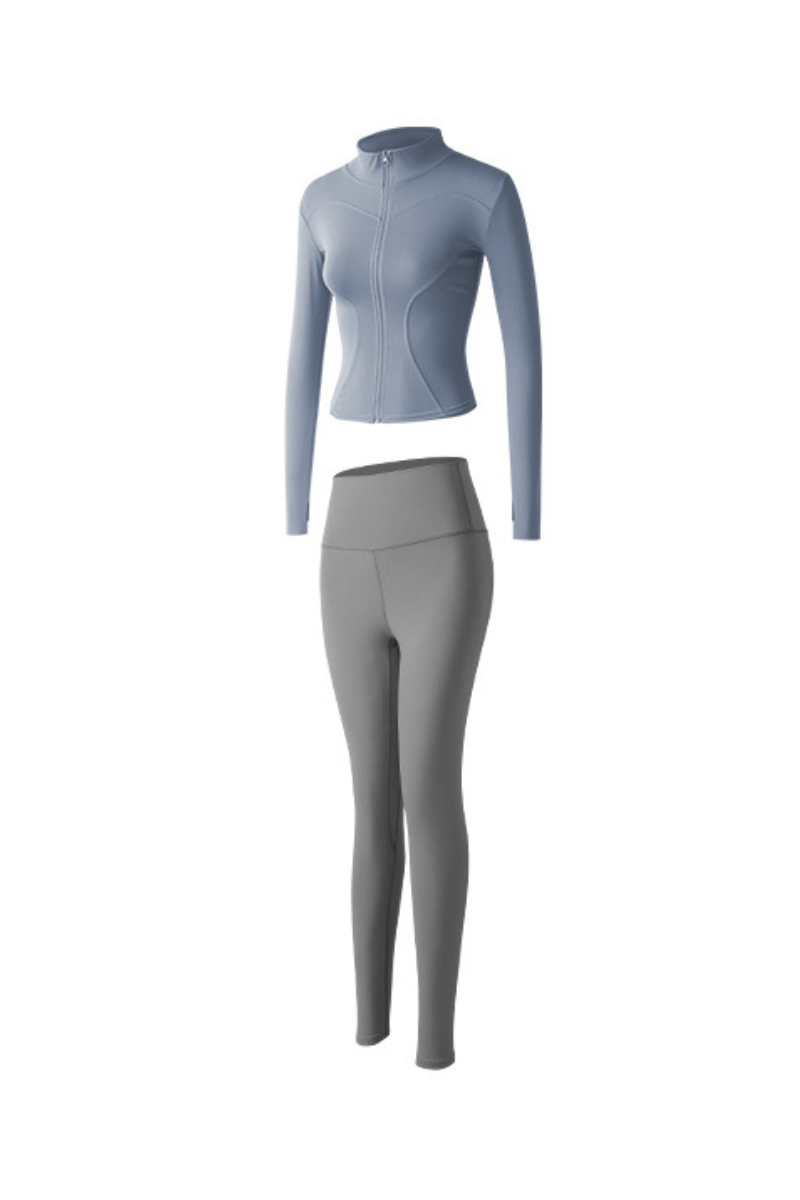 Women's Athletic Sets:Stand Collar Jacket And Leggings