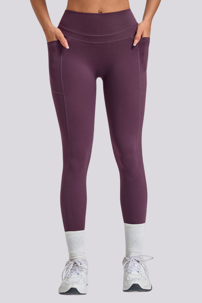 Women's Athletic Side Pocket Hip-Pocket Yoga Leggings