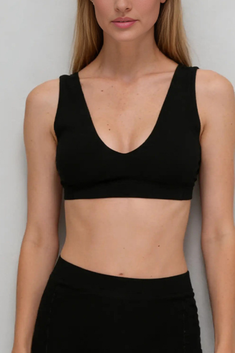 Women's Deep V-Neck Adjustable Strap Padded  Sports Bra