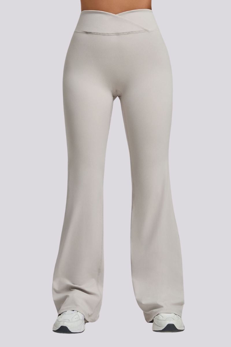 Women's Athletic Naked Feel Cross Waist Yoga Flared Pants