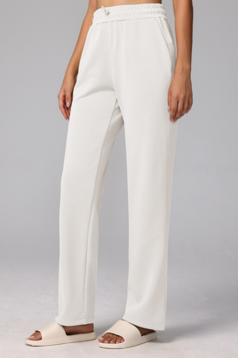 Women's Modal Air Layer Solid Sports Straight-Leg Pants