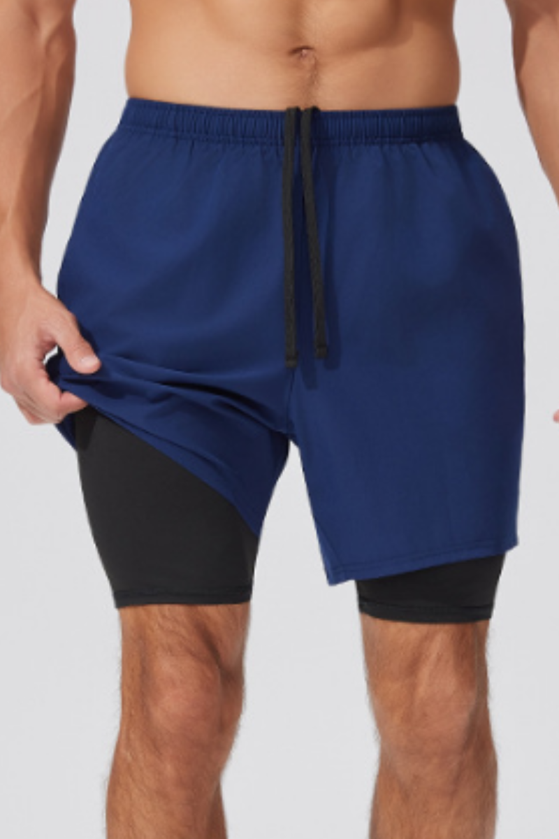 Men's 2-in-1 Double Layer Outdoor Running Athletic Shorts