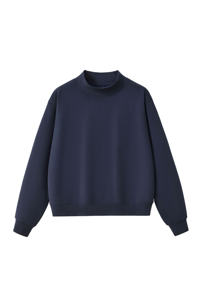 Unisex Cozy Fleece Mock Neck Sweatshirt