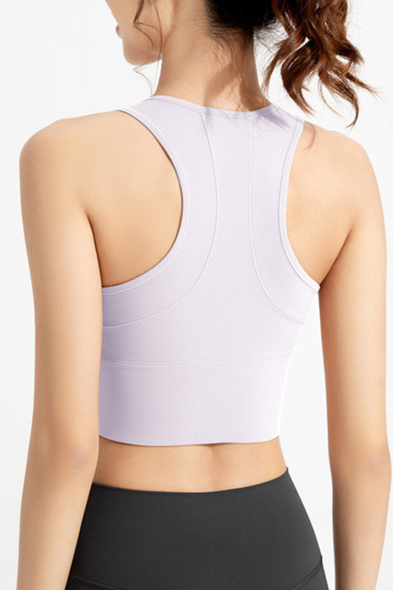 Women's Front Zipper High Impact Naked Feel Sports Bra
