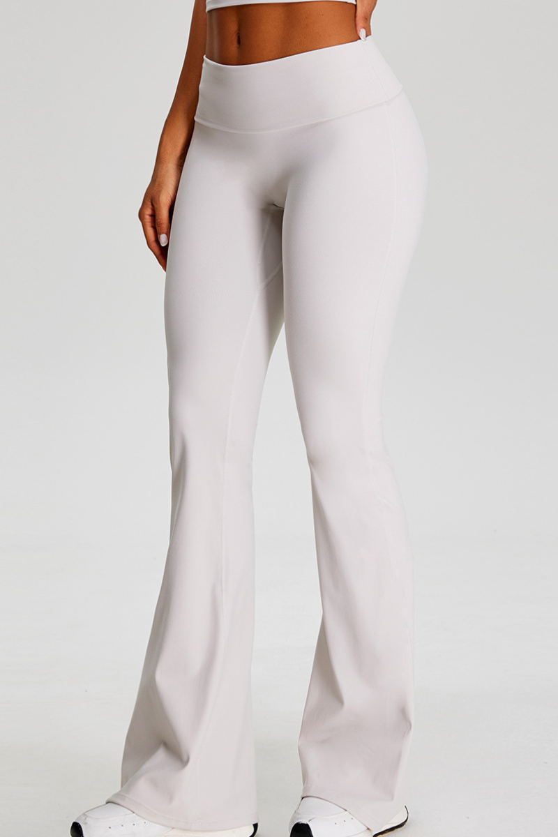 Women's Athletic Solid Pleated Buttocks Lift Flare Pants
