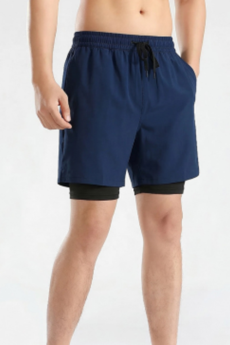 Men's 2-in-1 Athletic Breathable  Shorts with Inner Liner