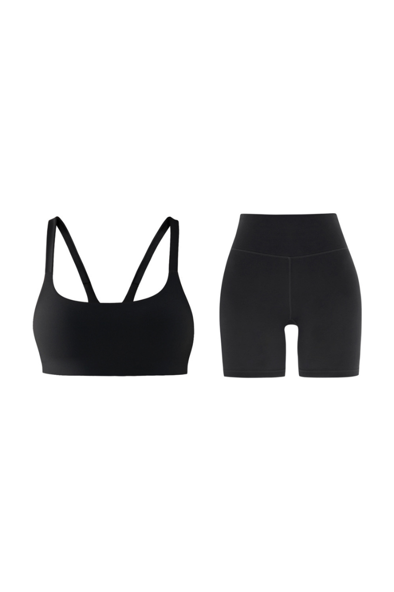 Women's Colorful Print Sports Bra And Biker Shorts Sets