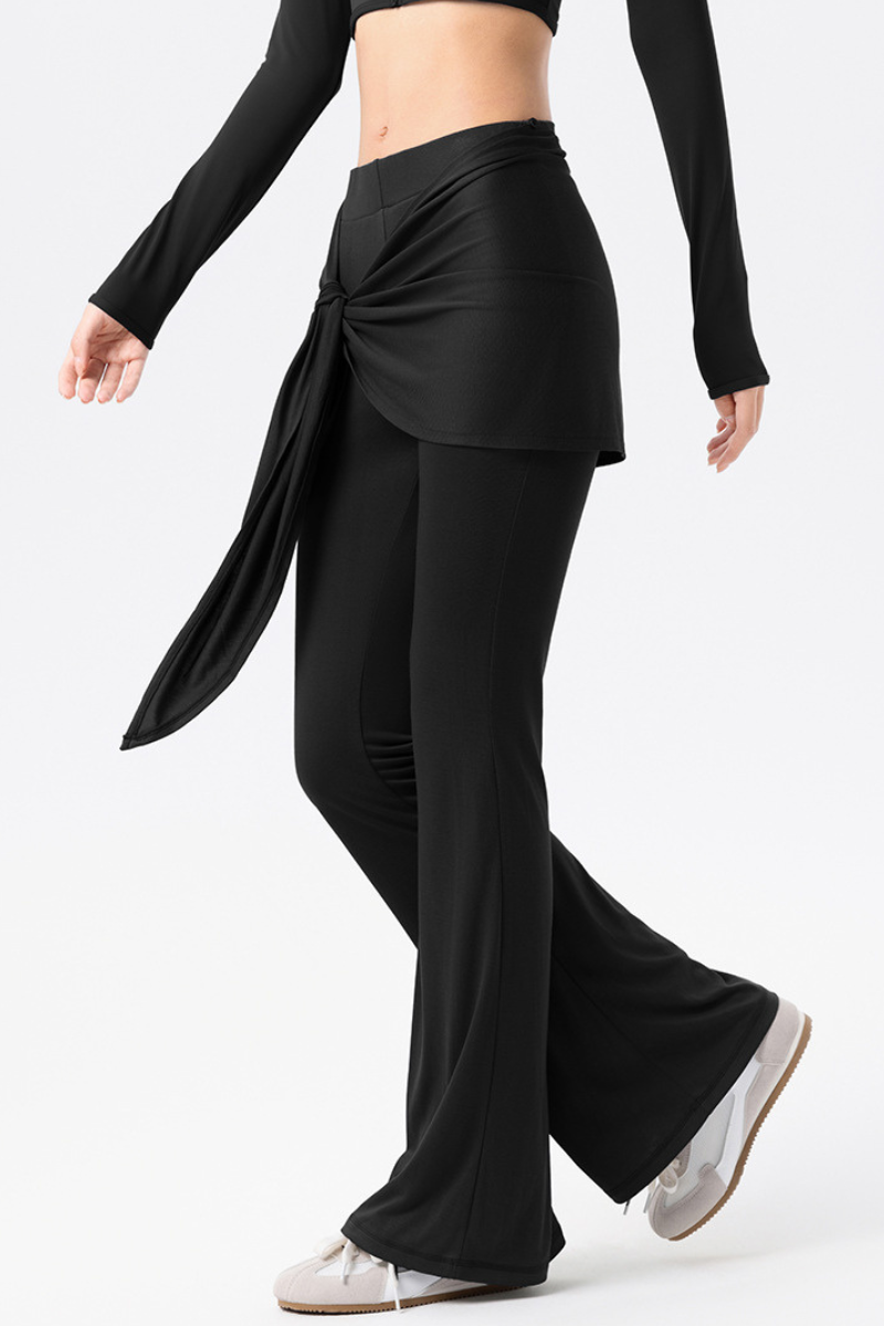 Women's Butt-Covering Slimming Tie-Waist Flare Yoga Pants