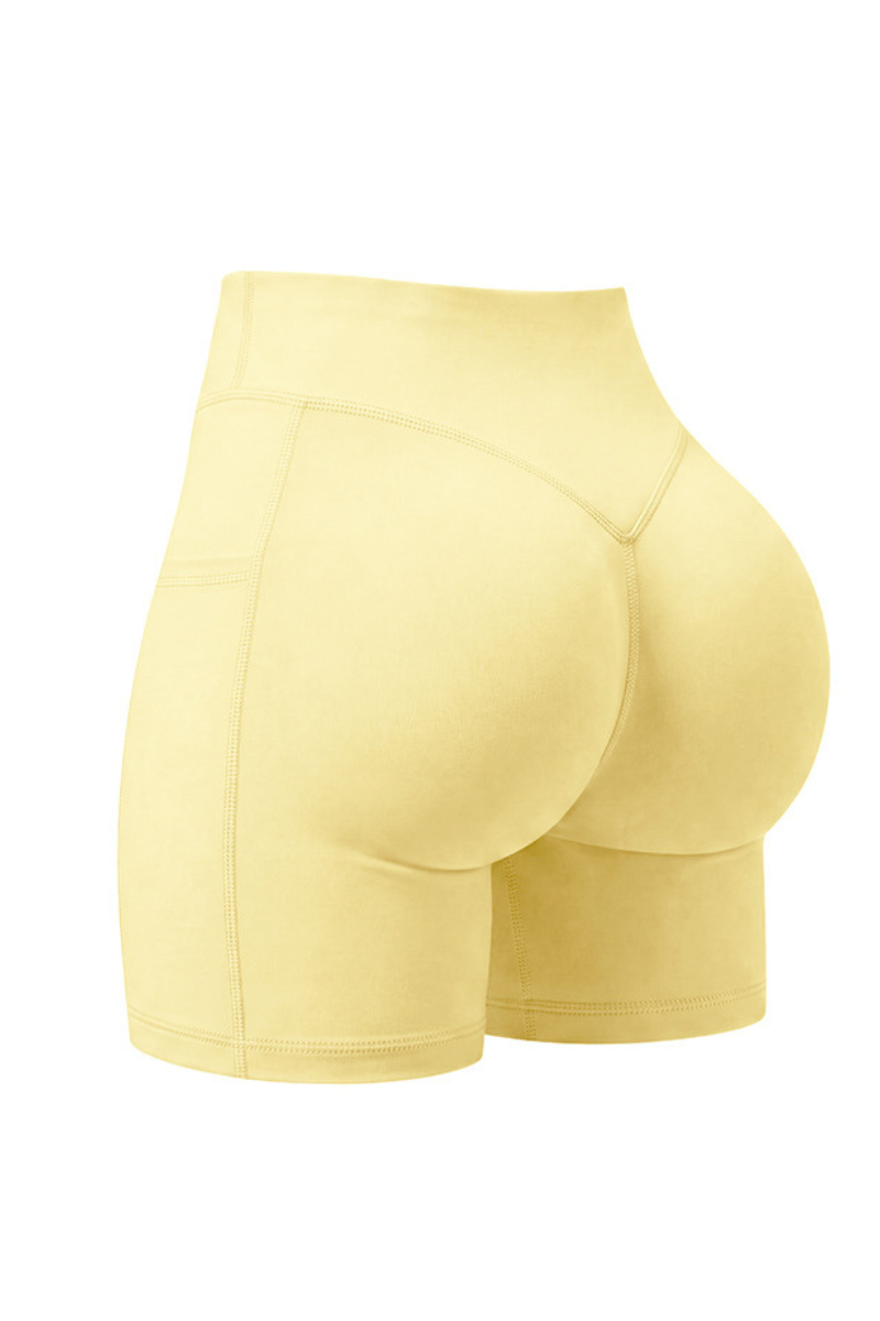 Women's Athletic Side Pocket Solid Yoga Shorts