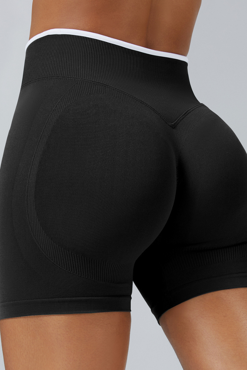 Women's Color Contrast Trim Seamless 3 Inch Yoga Shorts