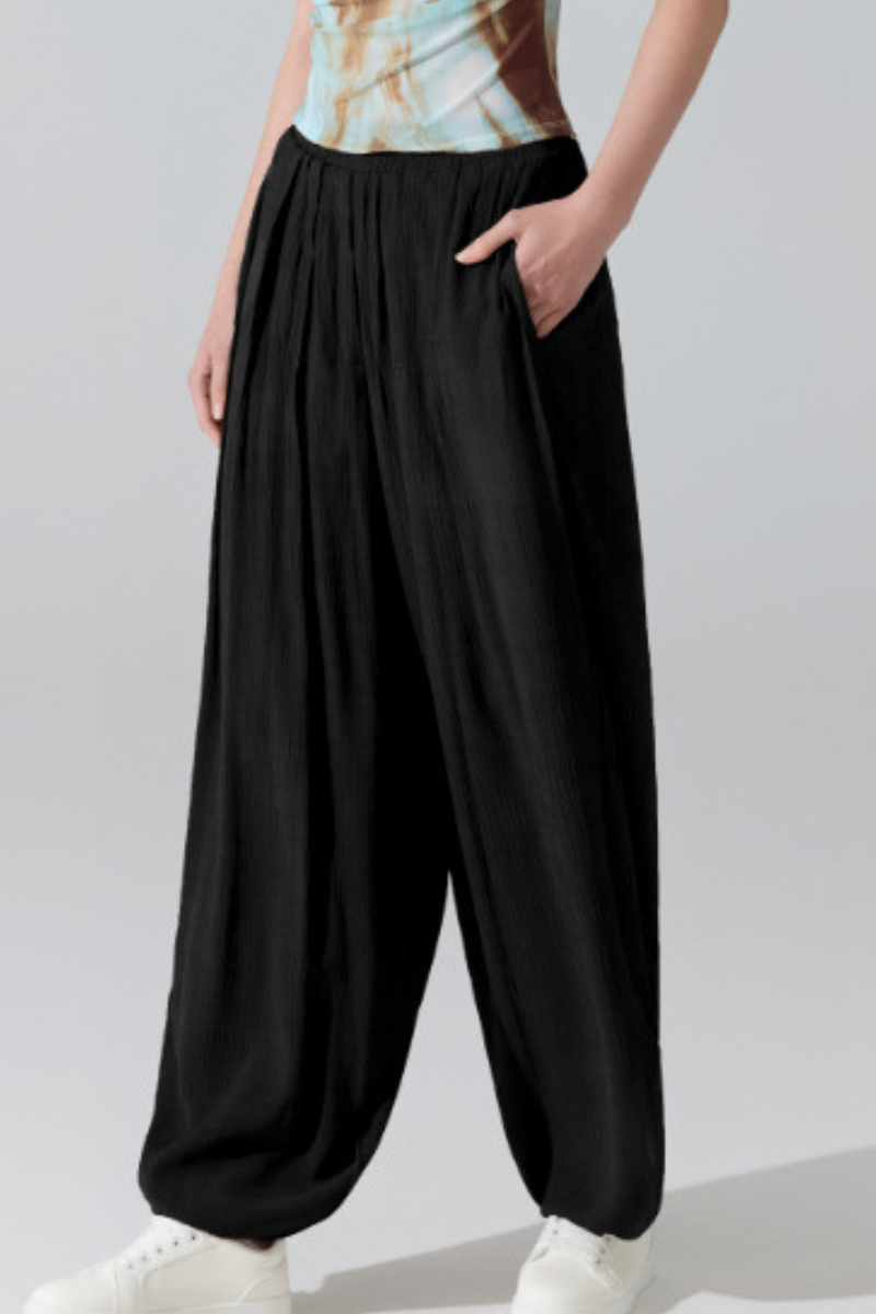 Women's Lightweight Elastic Waist Loose Fit Harem Casual Pants