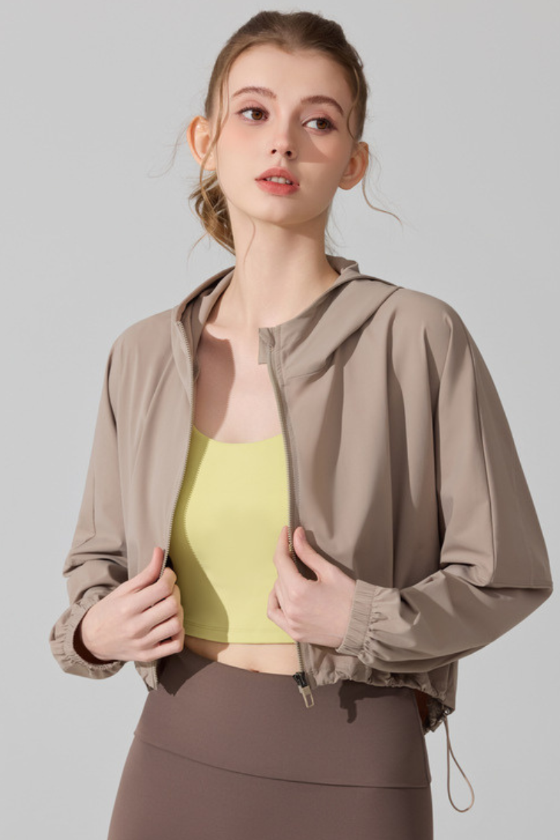 Women's Cool Touch Hooded Sun Protection Cropped Jacket