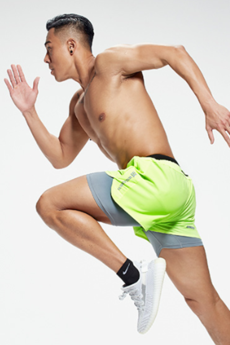 Men's 2-in-1 Anti-Chafe Reflective Quick Dry Running Shorts