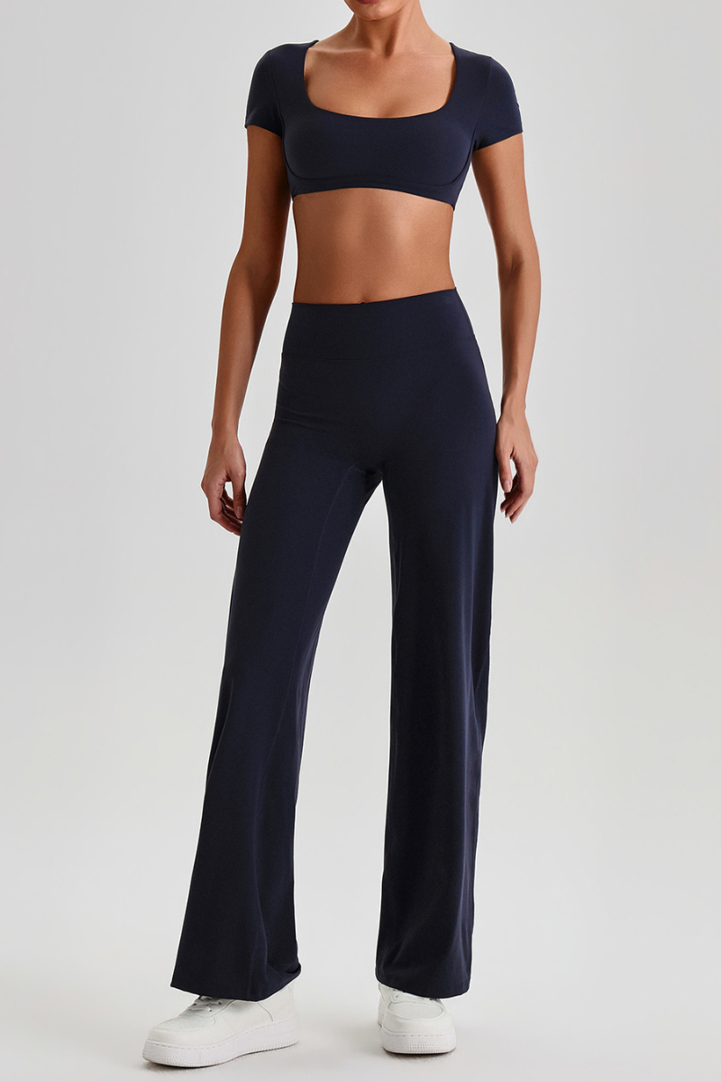 Women's  Quick Dry T-shirt & No Front Seam Yoga Pants Set
