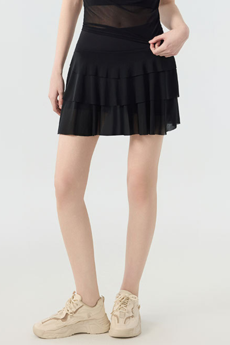 Women's  Multi-Color Lightweight A-Line Tiered Sports Skort