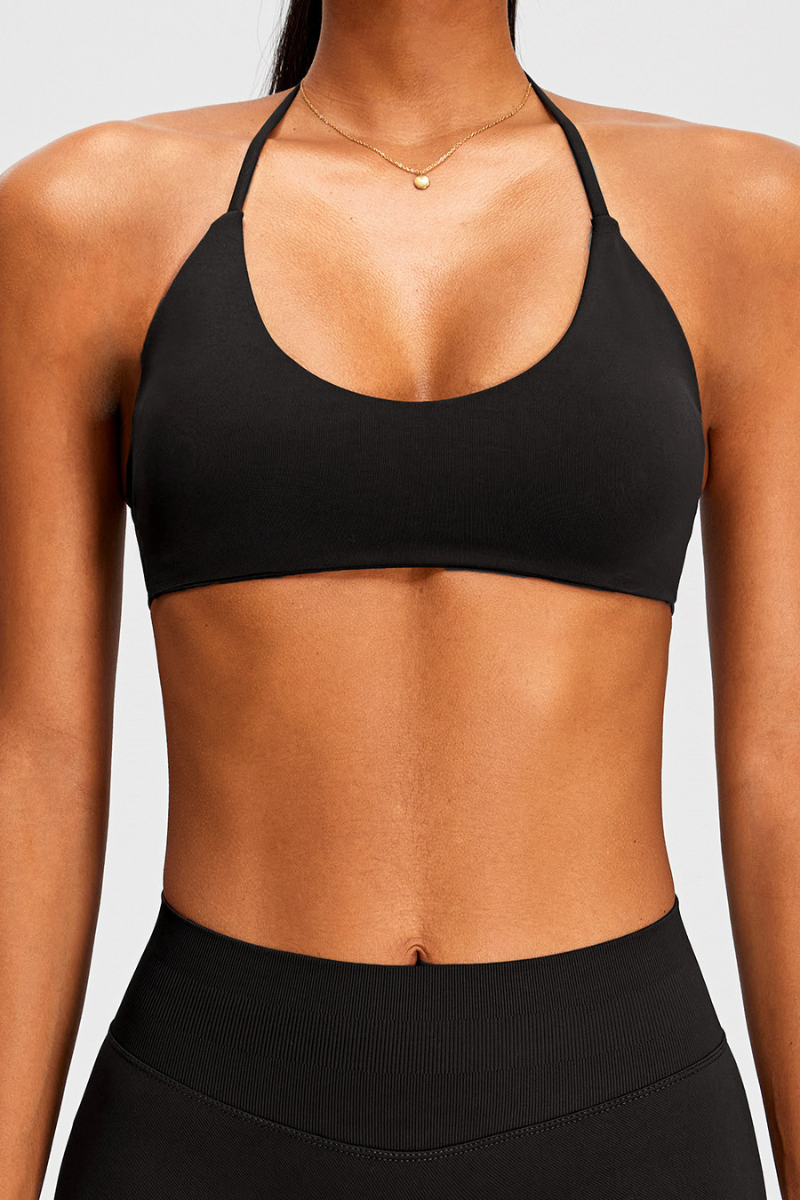 Women's Halter Backless Seamless Quick-Dry Yoga Sports Bra