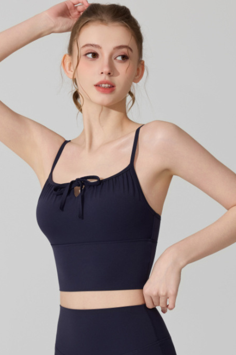 Women's Bow-Tie Thin-Strap Cami Form-Fitting Sports Tank Top