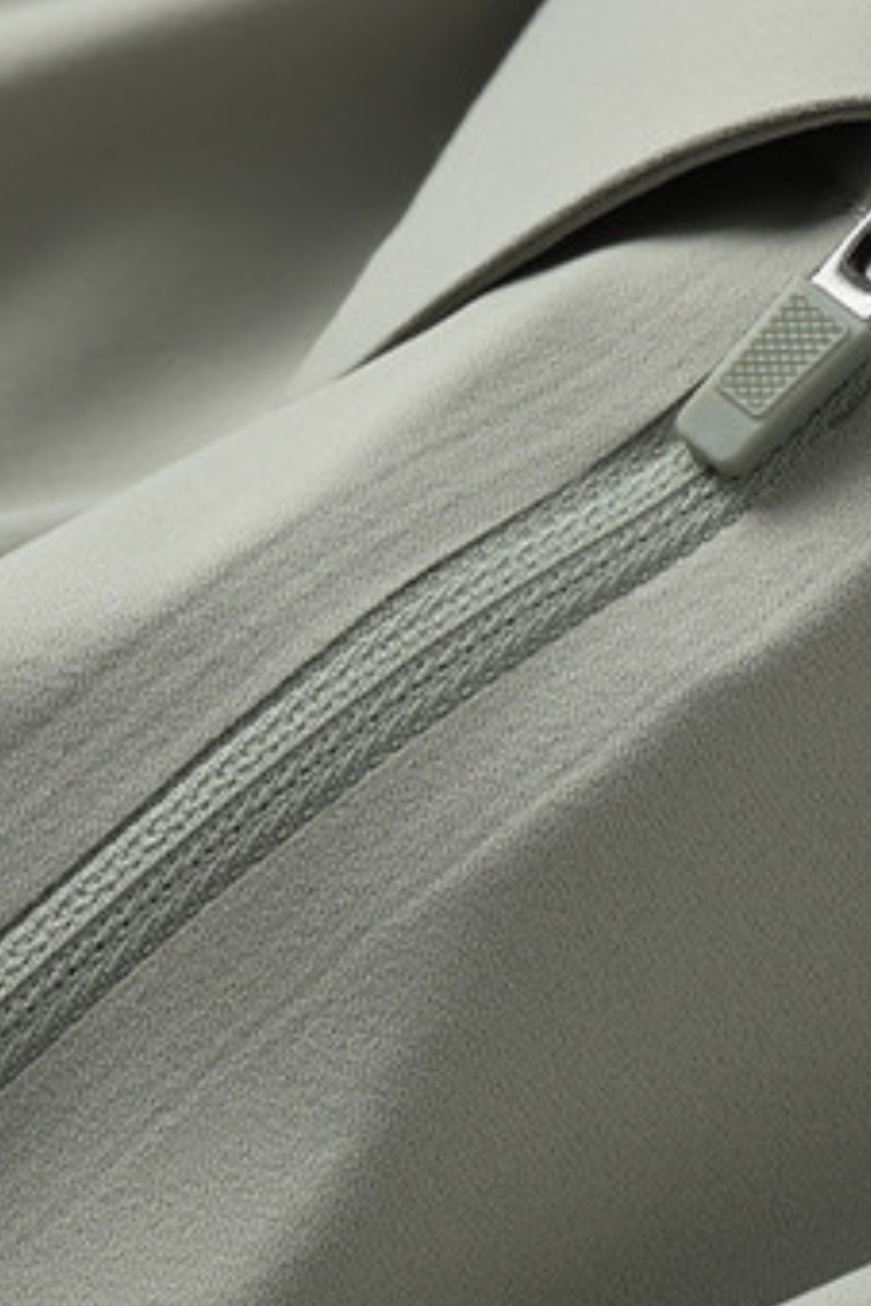 Men's Lightweight Polo Collar Half-zip Short Sleeve T-shirt
