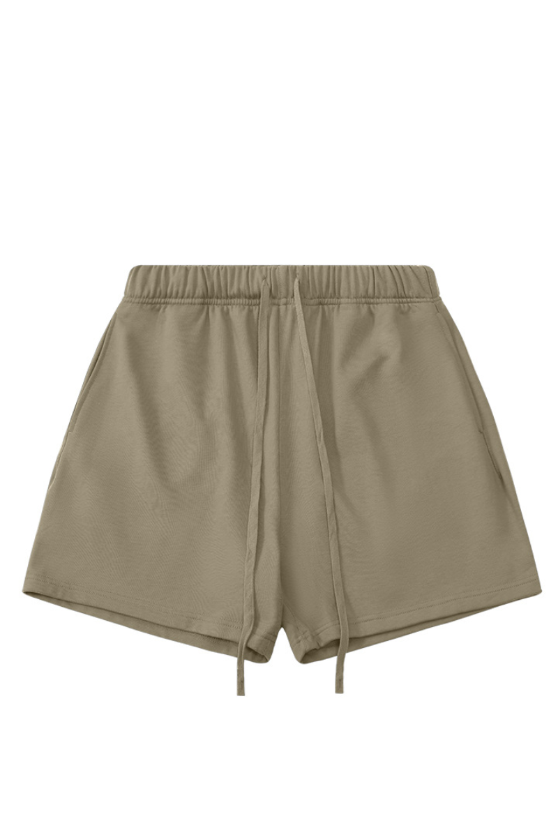Men's 100% Cotton Solid Drawstring Loose Sports Shorts