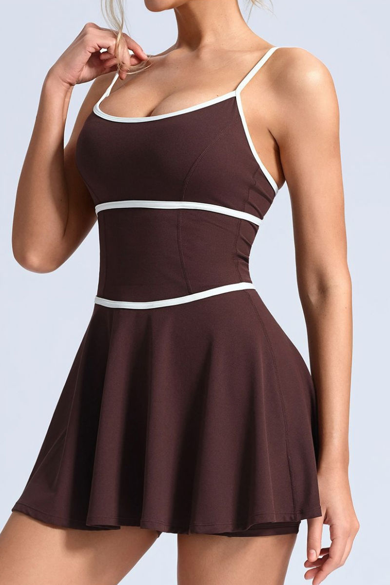 Women's Crisscross Back Thin Strap Athletic Mini Dress