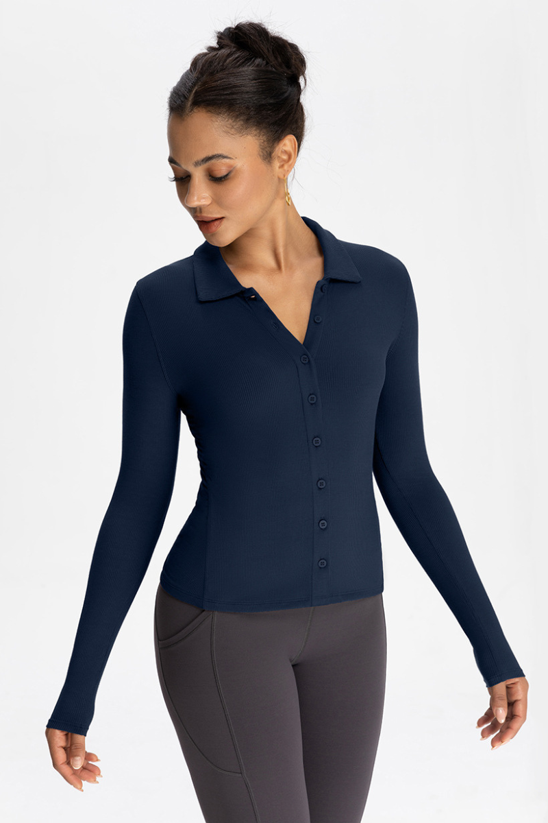 Ladies' collar-opening cardigan