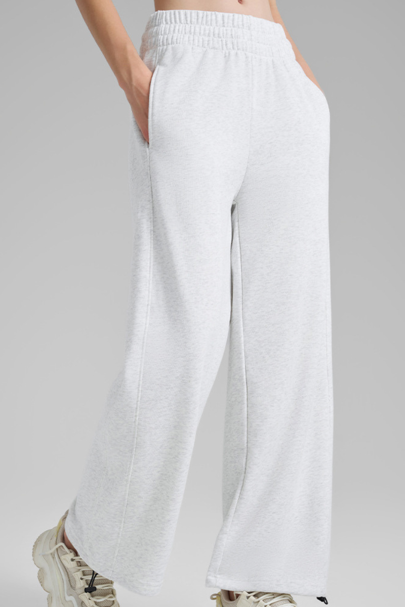 Women's Fall Elastic Waistband Drawstring Hem  Straight Leg Pants