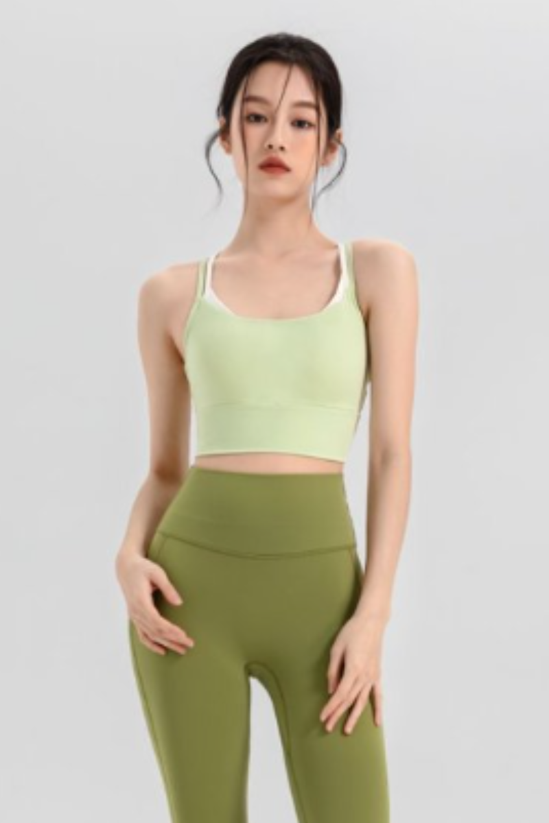 Women's Double Thin Strap Crisscross Back Cropped Tank Top