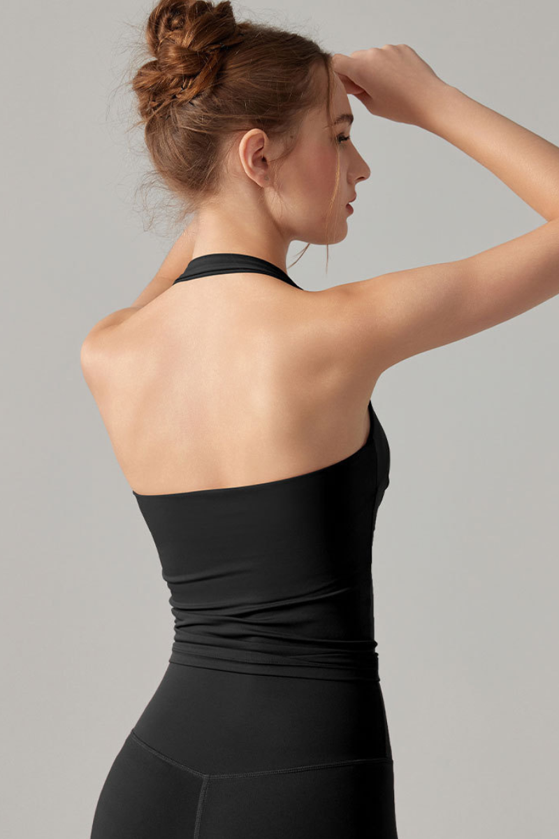 Women's Athletic Square Neck Halter Padded Yoga Tank Top
