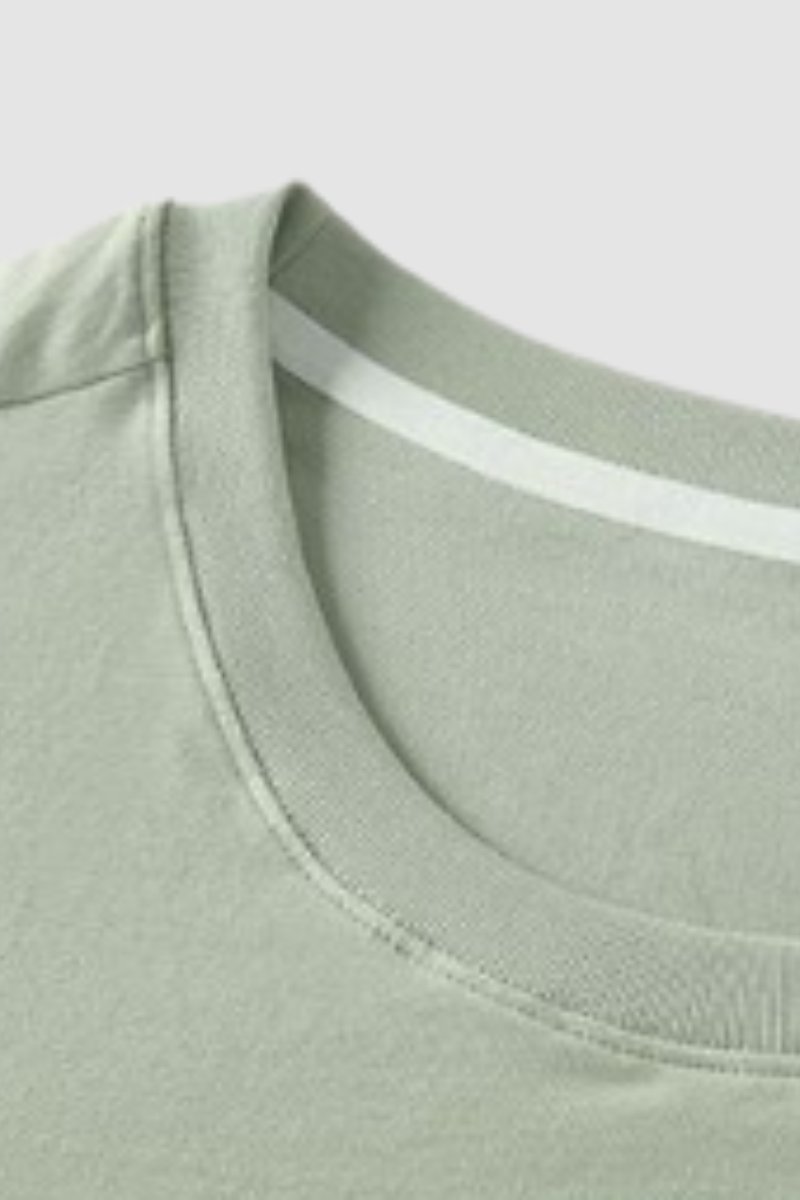 Men's Summer Basic Loose Round-Neck Breathable Solid Tee