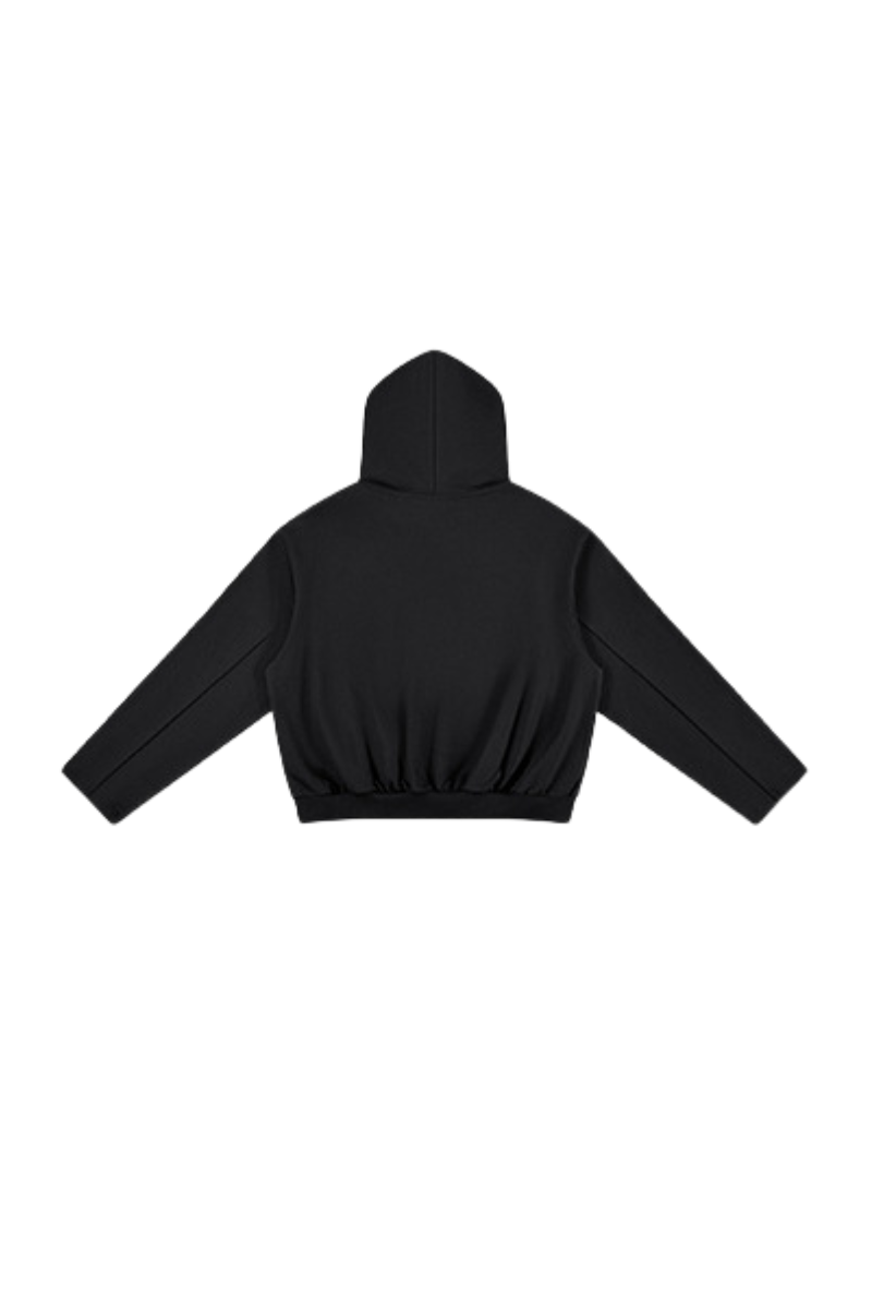 Unisex Fall Cropped Kangaroo Pocket Drop-Shoulder Hoodie