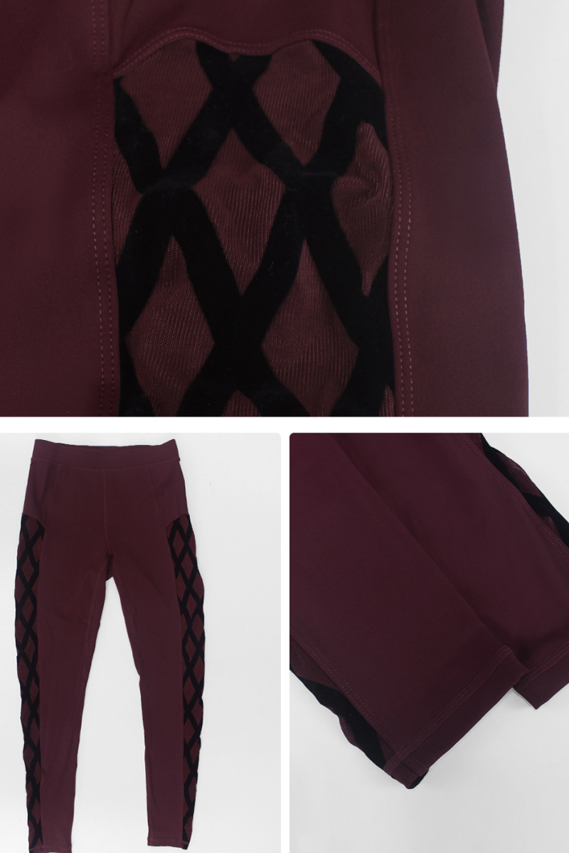 Women's Athletic High-Waisted Leggings with Side Mesh Panels