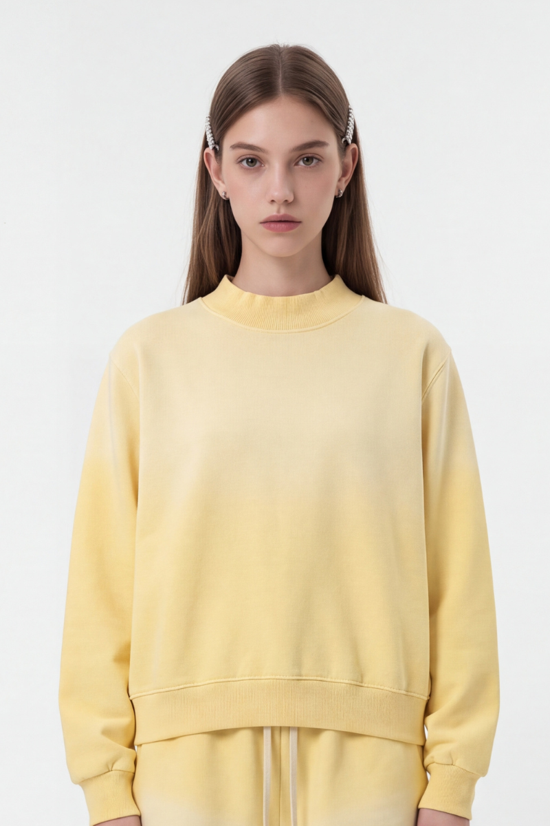 Women's Fall Fleece Vintage Gradient Mock Neck Sweatshirt