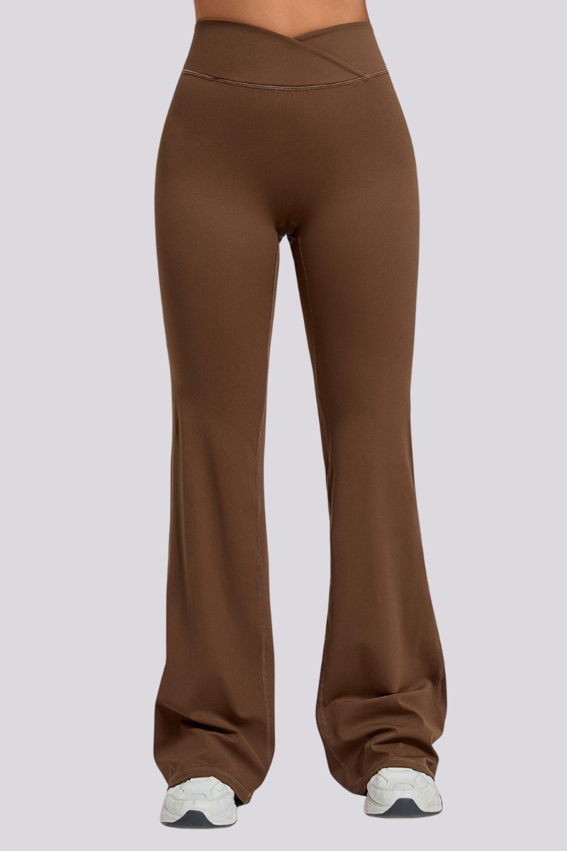 Women's Athletic Naked Feel Cross Waist Yoga Flared Pants