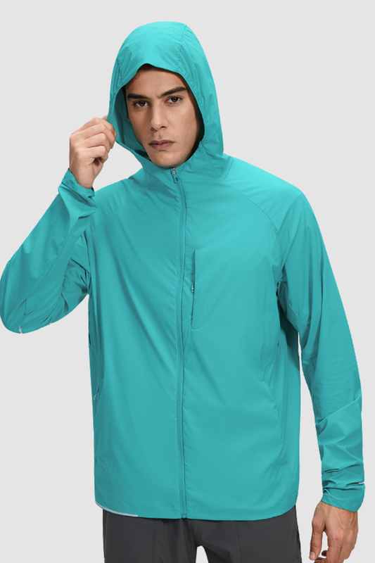 Men's Lightweight Water-Resistant Sports Hooded Jacket