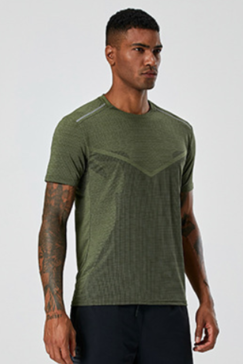 Men's Summer Mesh Reflective Stripe Quick Dry Sports T-shirt